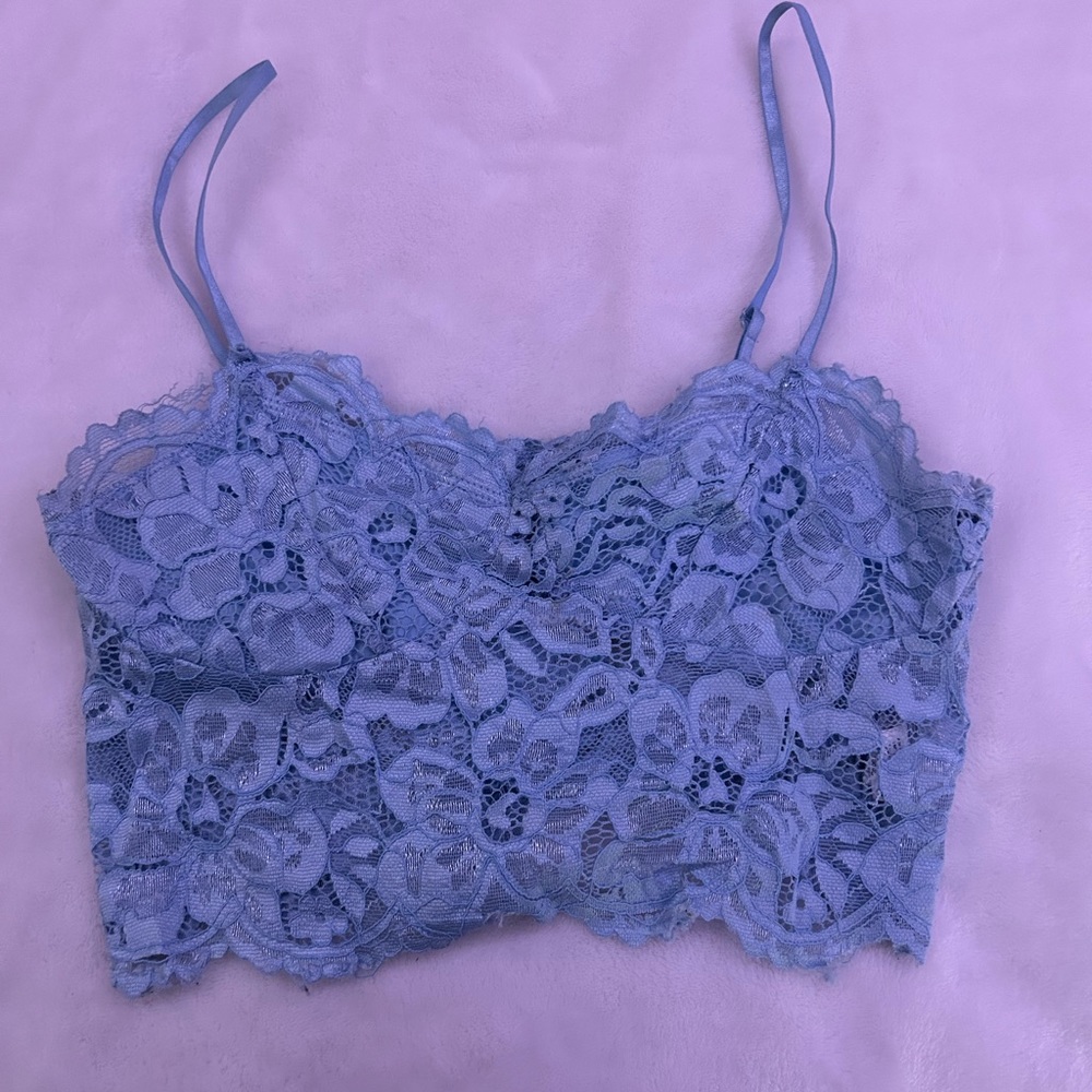 Lacey blue cropped tank